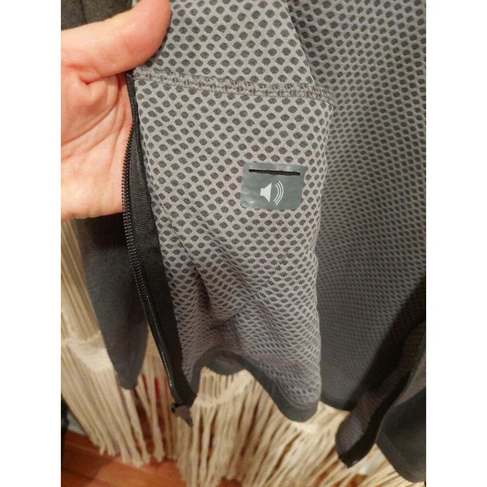 Delta Airline Promo Uplift Logo Employee Full Zip Reflective Strips Gray Jacket